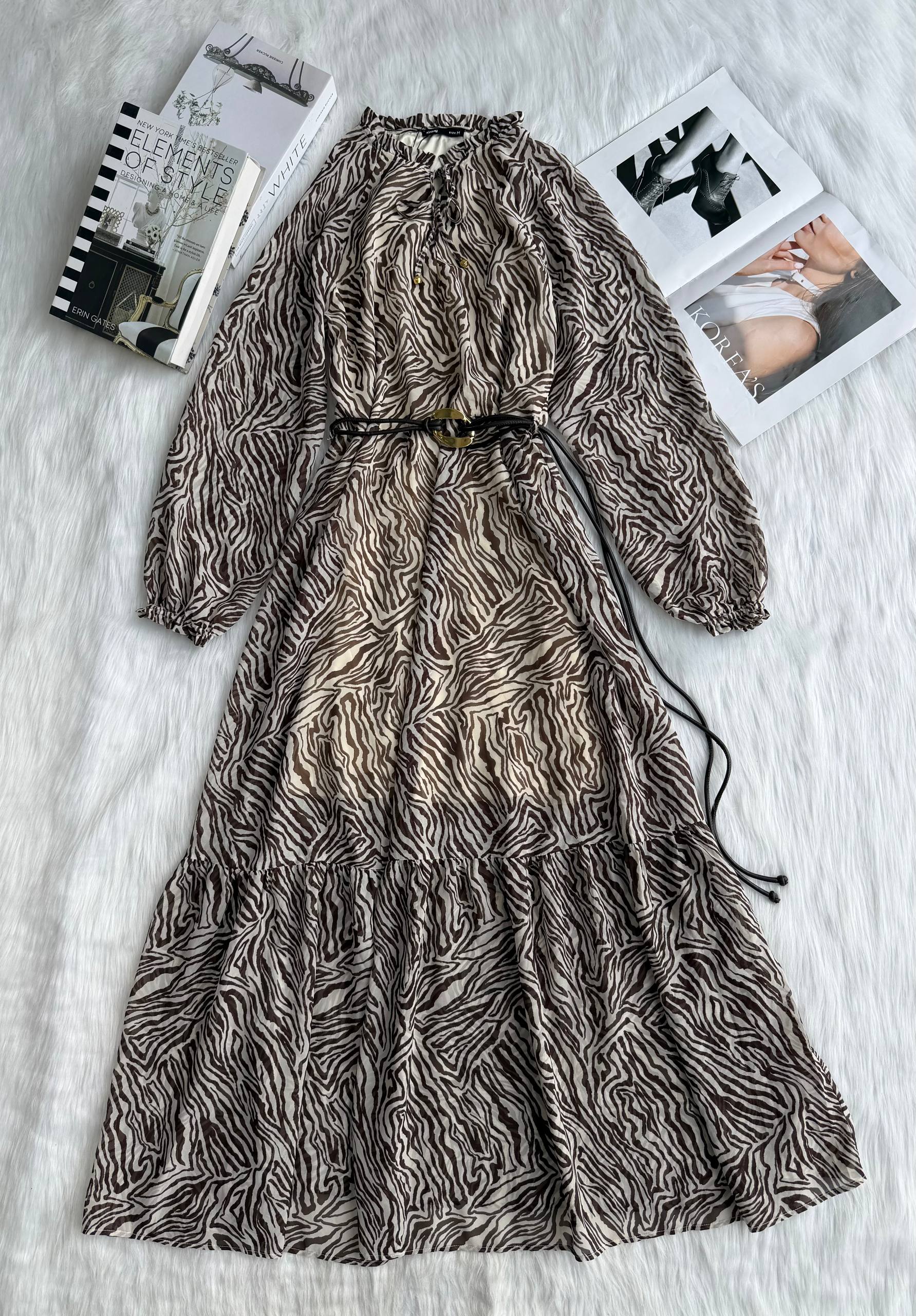 Savanna Print Tiered Dress